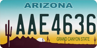 AZ license plate AAE4636