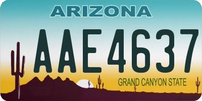 AZ license plate AAE4637