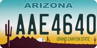 AZ license plate AAE4640