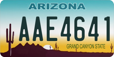 AZ license plate AAE4641