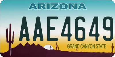 AZ license plate AAE4649
