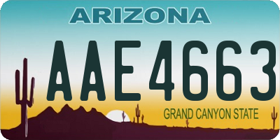 AZ license plate AAE4663