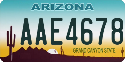 AZ license plate AAE4678