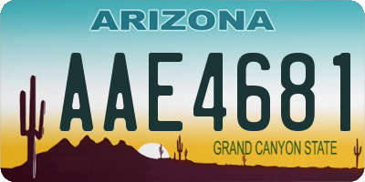 AZ license plate AAE4681