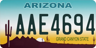 AZ license plate AAE4694