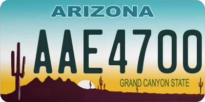AZ license plate AAE4700
