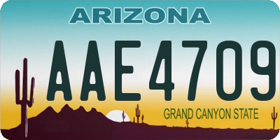 AZ license plate AAE4709