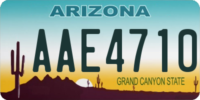 AZ license plate AAE4710