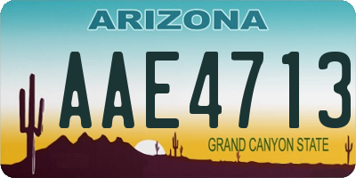 AZ license plate AAE4713