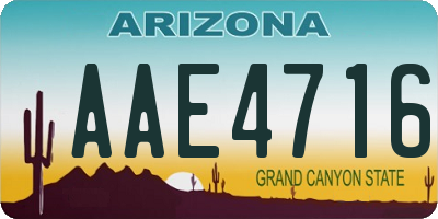 AZ license plate AAE4716