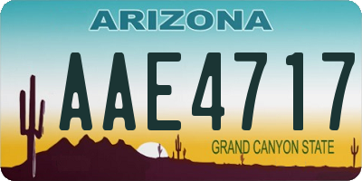 AZ license plate AAE4717
