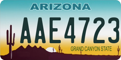 AZ license plate AAE4723