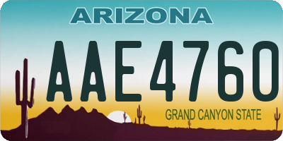 AZ license plate AAE4760