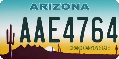 AZ license plate AAE4764
