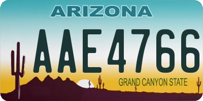 AZ license plate AAE4766
