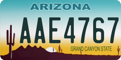 AZ license plate AAE4767