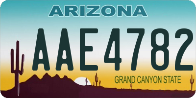 AZ license plate AAE4782