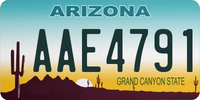AZ license plate AAE4791