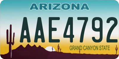AZ license plate AAE4792