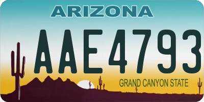 AZ license plate AAE4793