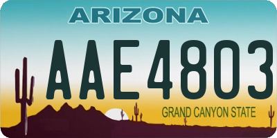 AZ license plate AAE4803