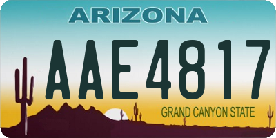 AZ license plate AAE4817