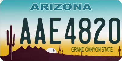 AZ license plate AAE4820