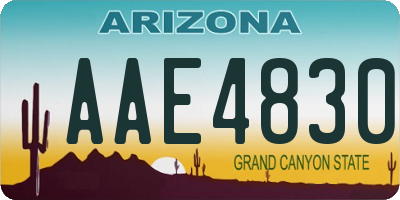 AZ license plate AAE4830
