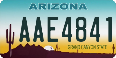 AZ license plate AAE4841