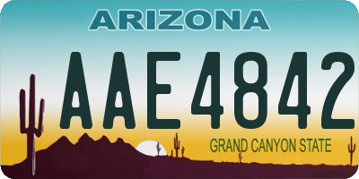 AZ license plate AAE4842