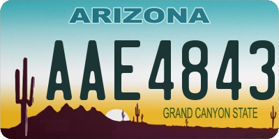 AZ license plate AAE4843