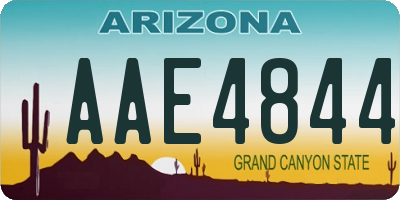 AZ license plate AAE4844