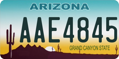AZ license plate AAE4845