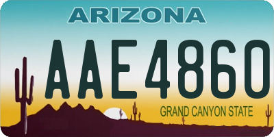 AZ license plate AAE4860