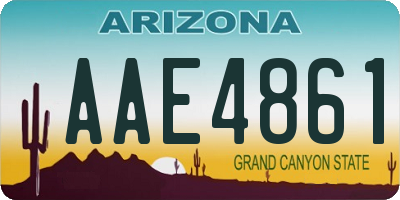 AZ license plate AAE4861
