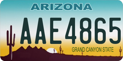 AZ license plate AAE4865