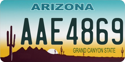 AZ license plate AAE4869