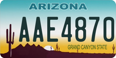 AZ license plate AAE4870