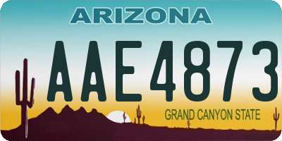 AZ license plate AAE4873
