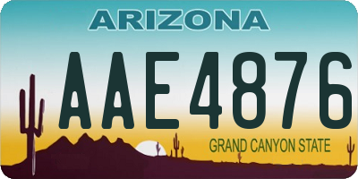 AZ license plate AAE4876