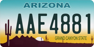 AZ license plate AAE4881