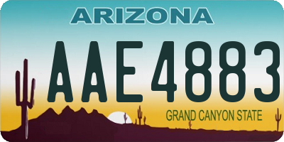 AZ license plate AAE4883
