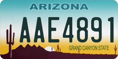 AZ license plate AAE4891