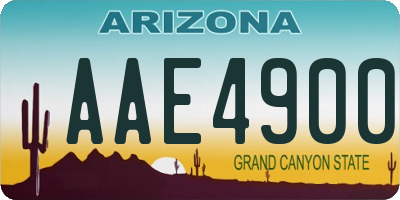 AZ license plate AAE4900