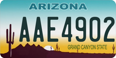 AZ license plate AAE4902