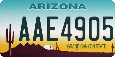 AZ license plate AAE4905