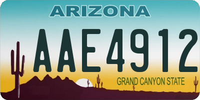 AZ license plate AAE4912
