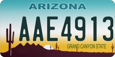 AZ license plate AAE4913