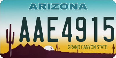 AZ license plate AAE4915