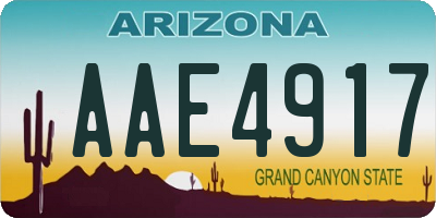 AZ license plate AAE4917